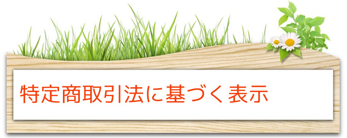 特定商取引に関する法律に基づく表示